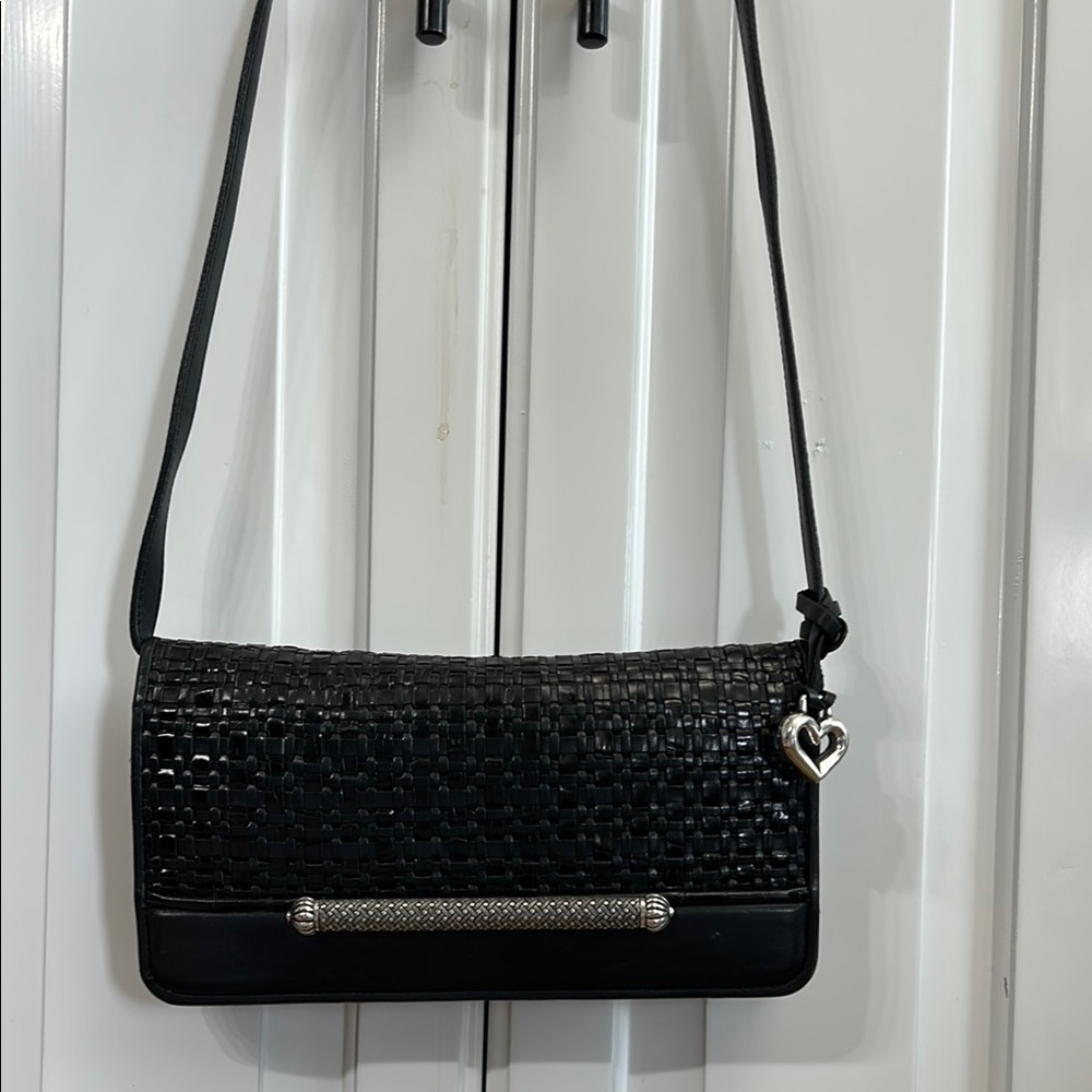 Brighton Black Woven Shoulder Bag with Sleek Design
